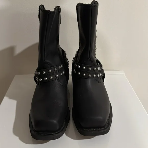 Harley-Davidson Women’s Linnea Leather Motorcycle Boots Black Size 9.5 NWOB - Picture 2 of 10